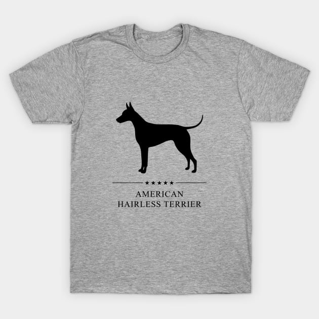 American Hairless Terrier Black Silhouette T-Shirt by millersye